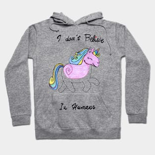 Cute funny pink unicorn kids art Hoodie